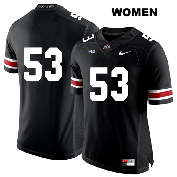 Ohio State Buckeyes Women's Davon Hamilton #53 White Number Black Authentic Nike No Name College NCAA Stitched Football Jersey VL19U81MQ